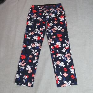 Banana Republic Pants Womens Sz 6 Navy Floral Reegan Ankle Casual Preppy Slacks